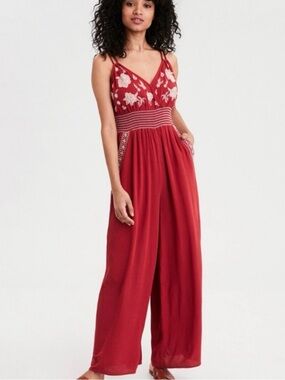 American Eagle Outfitters Red Jumpsuit